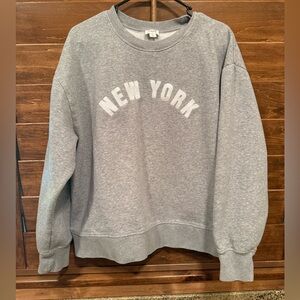 J. Crew Gray New York Women's Crew Neck Sweat Shirt
